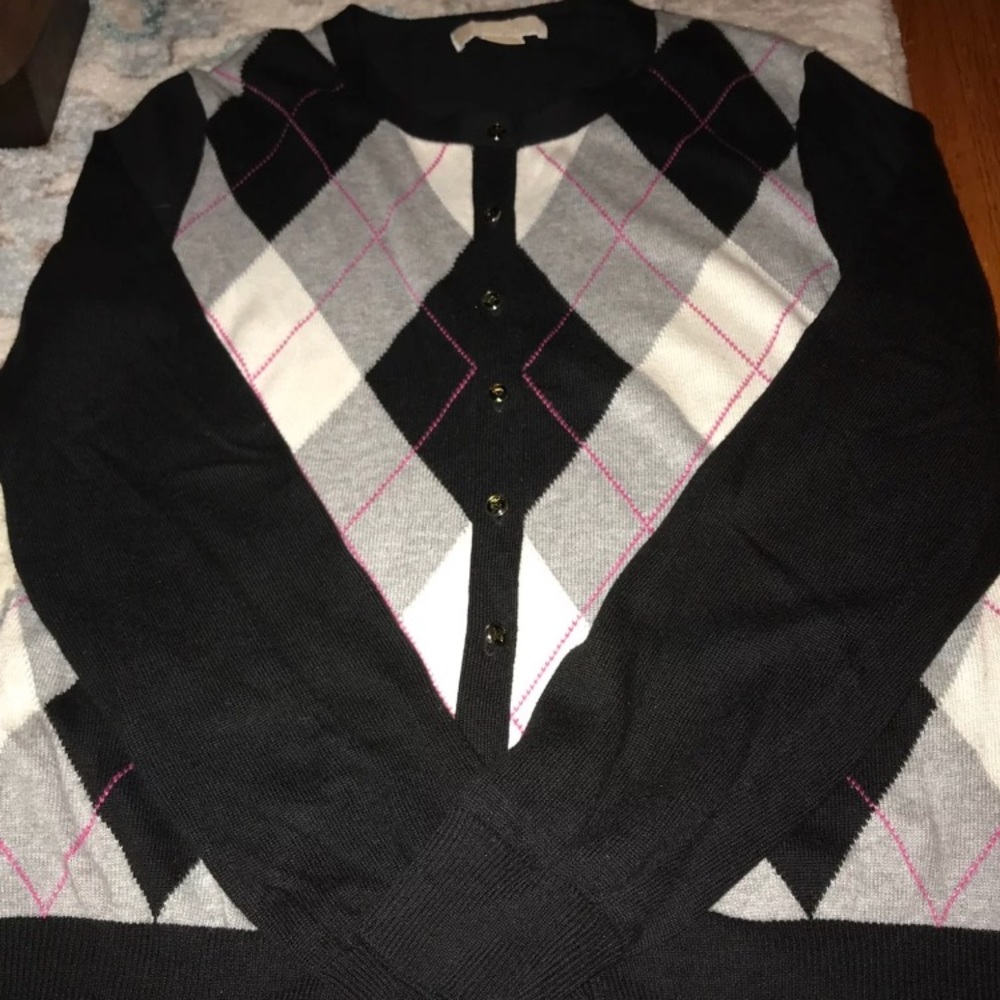 Michael Kors Argyle Womens Sweater Large